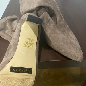 SHEIN Women's Gray Heeled Sock Boots 41